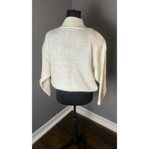 Great Connections Hand Knitted Chunky Mock Neck Sweater Cotton Blend Size Medium